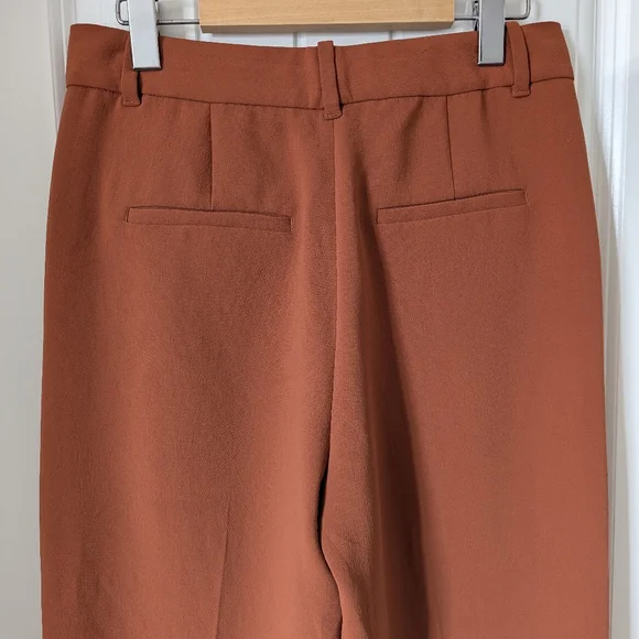 Aritzia Wilfred Effortless Dress Pants in Rust Orange Size 8 - Picture 9 of 10